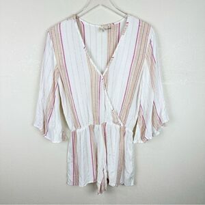 Elan Swimsuit Cover Up Romper Short Sleeve Jumper Play Suit Medium